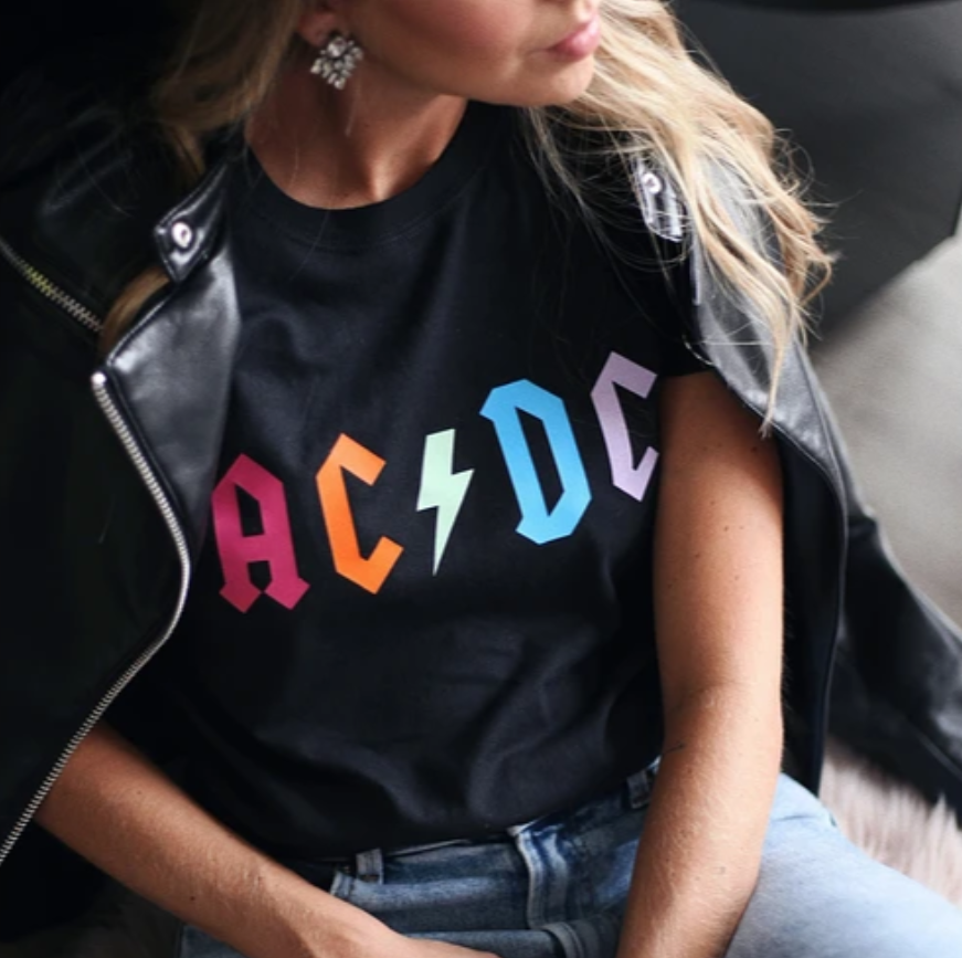 Camiseta ACDC Negro/Neon
